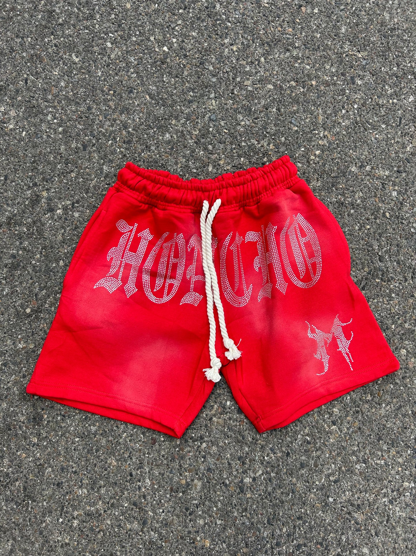 Red "Shine through The Dark" Mesh Shorts